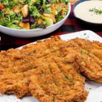 Chicken Fried Chicken ~ Party Pack  · four fried chicken breasts · jalapeño gravy · choice of four individual sides · family size ...