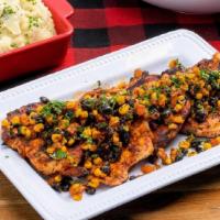 Spicy Chipotle Chicken ~ Party Pack · four blackened chicken breasts · southwest pico de gallo · choice of four individual sides ·...