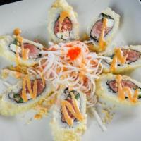 Lady In Red Roll · Spicy tuna, cream cheese, jalapeno, rice, seaweed, whole roll is tempura fried with spicy ma...