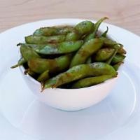 Spicy Edamame · Boiled soybeans tossed in our signature LIR sauce.