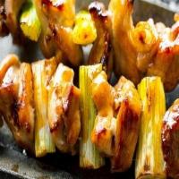 Chick Yakitori · Teppan-grilled selections. 2 bamboo skewers. Topped with a rich, savory sauce
