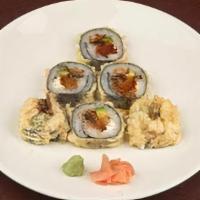 Stone Oak Roll · Unagi eel, kanikama crab, avocado, and cream cheese. Rolled maki style, then tempura fried. ...