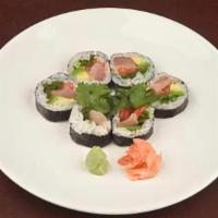 Spurs Roll · Yellowtail, cilantro, avocado, tomato, green onion, serrano, maki style