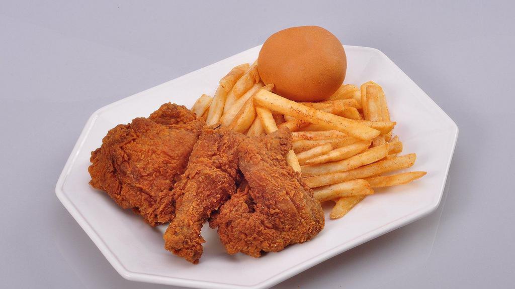 Louisiana Chicken Dinner · 3pc (leg, thigh and wings). Comes with one side and one roll.