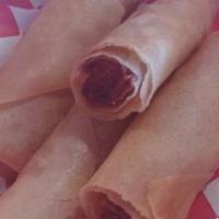 Lumpiang Shanghai Roll (8 Pieces) · Ground meat minced, onions, finely chopped carrots, and seasoning all rolled up in a paper t...