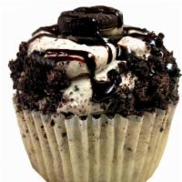 Cookies & Cream · A vanilla cupcake with real Oreo cookies folded inside, topped with an Oreo buttercream and ...