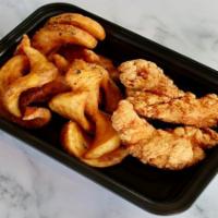 Kids - Chicken Fingers & Fries · Chicken fingers and sidewinder fries with a cookie and juice box