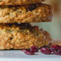 Oatmeal Cranberry Walnut Cookie · Contains walnuts.