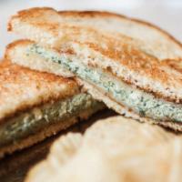 Spinach Artichoke Grilled Cheese · Havarti, spinach artichoke, and Parmesan cheese and melted between perfectly toasted buttery...