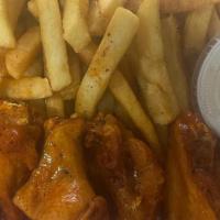 6Pc Hot Wing Combo W/Fries · 