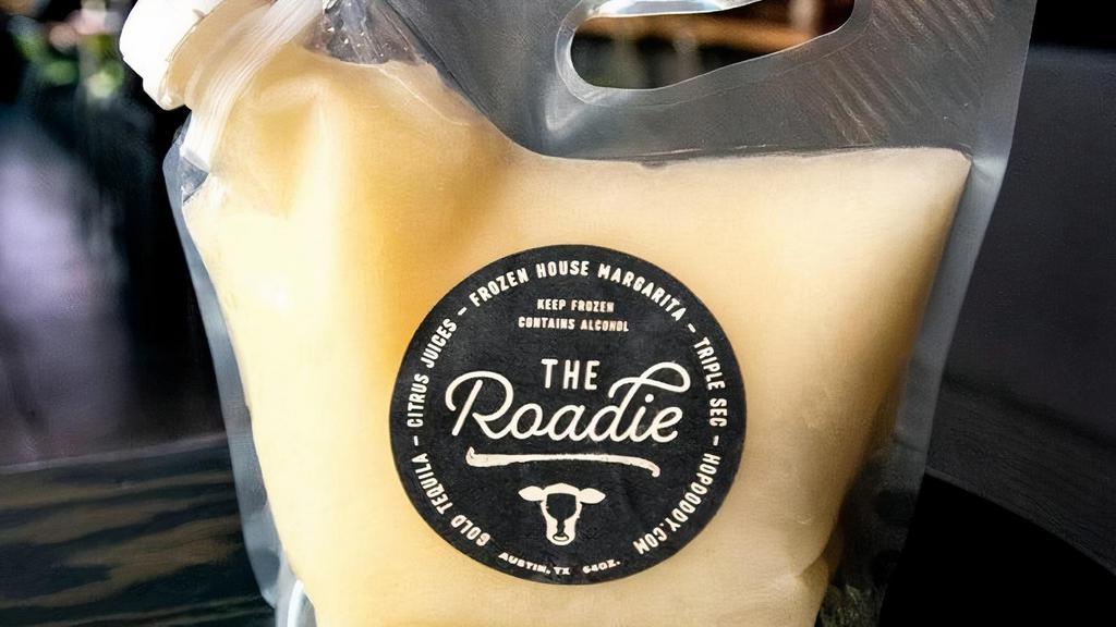 The Roadie - Original · Half Gallon of our House Frozen Margaritas.. Must be 21 to order, have your ID ready. . Must order with food for ToGo Orders.. TENNESEE ONLY: No driver shall consume any alcoholic beverage or beer or possess an open container of alcoholic beverage or beer while operating a motor vehicle in this state..  . CALIFORNIA ONLY: Alcoholic beverages that are packaged by this establishment are open containers and may not be transported in a motor vehicle except in the vehicle’s trunk; or, if there is no trunk, the container may be kept in some other area of the vehicle that is not normally occupied by the driver or passengers (which does not include a utility compartment or glove compartment (Vehicle Code Section 23225)). Further, such beverages may not be consumed in public or in any other area where open containers are prohibited by law..