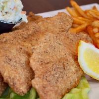 Fried Combo · Choose two items below Served with fries hush puppies, and coleslaw. No Substitutions on sid...