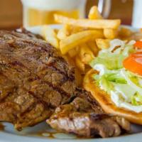 Ribeye Steak Sandwich · Include french fries.