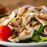 Bbq Chef Salad · Topped with your choice of chopped brisket, ham, turkey or grilled chicken and your choice o...