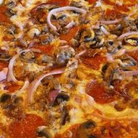 The Special · Pepperoni, Italian sausage, bacon, fresh mushroom and red onion.