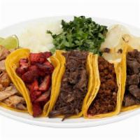 Tacos (5) · Five Tacos served on Corn or Flour Tortillas. Choose from the following Meats: Chorizo, Barb...