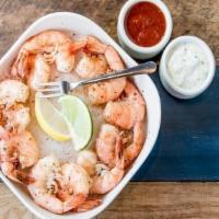 Peel & Eat Shrimp · Boiled & split.  Remoulade & cocktail