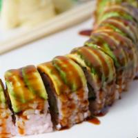 Caterpillar · California roll topped w/ avocado *eel sauce