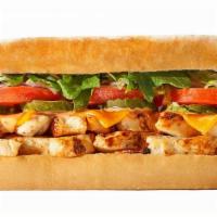 Grilled Chicken Melt · Grilled chicken & melted cheddar on a toasted hero roll with Russian dressing, topped with i...