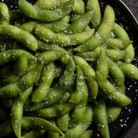 Edamame · Platter serves 6-8. Steamed to order, tossed with kosher salt. *These items are cooked to or...