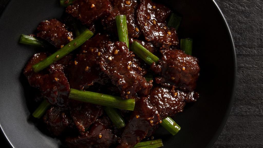 Mongolian Beef · Sweet soy glaze, flank steak, garlic, snipped green onion. Platter serves 6-8. *These items are cooked to order and may be served raw or undercooked. Consuming raw or undercooked meats, poultry, seafood, shellfish or eggs may increase your risk of foodborne illness.