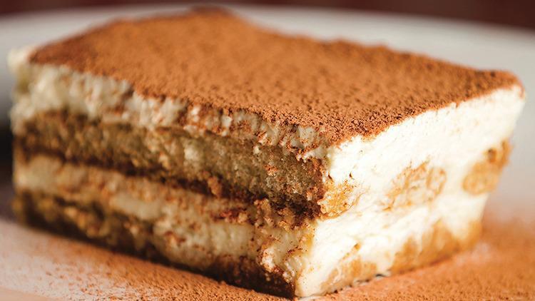 Russo'S Tiramisu · House-made with ladyfingers soaked in espresso and Kahlua, layered with fresh mascarpone cheese. 492 cal.