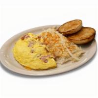Ham & Cheese Omelet · Made with smoked ham and Cheddar cheese.