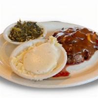 Pork Chops · Two mouth watering, center but boneless pork chops, grilled or fried. Served with your choic...