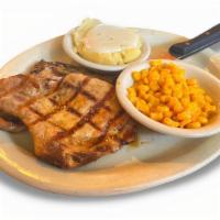 Grilled Chicken Breast · Two juicy, tender chicken breasts, grilled to perfection. Served with your choice of two fre...