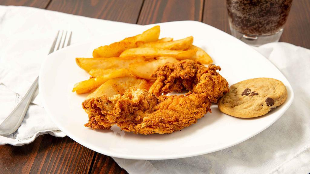 Chicken Tenders · Includes Fries, Small Drink and Chocolate Chip Cookie