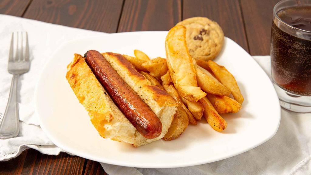 Hot Dog · Includes Fries, Small Drink and Chocolate Chip Cookie