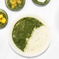 Palak Sauce · Protein of your choice marinated in a creamy spinach-based sauce. Spice Level: Mild
