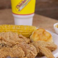2 Piece Chicken(Your Choice) Dinner · Served with your choice of 2 pieces of chicken, biscuit or roll, and 2 regular sides.