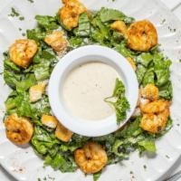 Shrimp Caesar Salad · Giant grilled shrimp, romaine lettuce, croutons.
Add chicken for additional charges