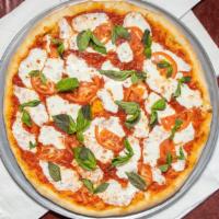 Margarita Pizza · Tomatoes, garlic and fresh basil.