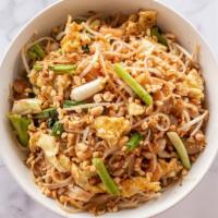 Pad Thai Bowl · Green onions, bean sprouts, cilantro, garlic & crushed red peppers with a sweet Pad Thai sau...