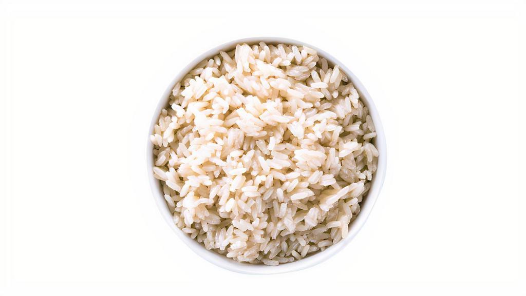 White Rice Side · Steamed White Rice with kosher salt and oil.