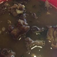 Goat Pepper Soup · Choice of goat, chicken, beef, or chicken and vegetable.