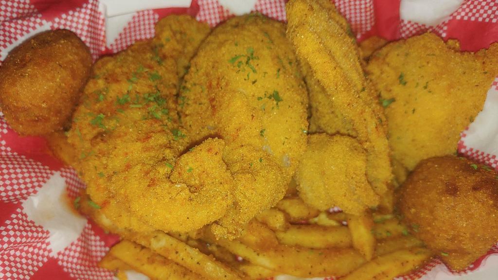 Catfish Basket · PLEASE CALL STORE BEFORE PLACING YOUR ORDER (WE ARE A FOOD TRUCK AND OUR LOCATIONS VARIES - 214-561-1795