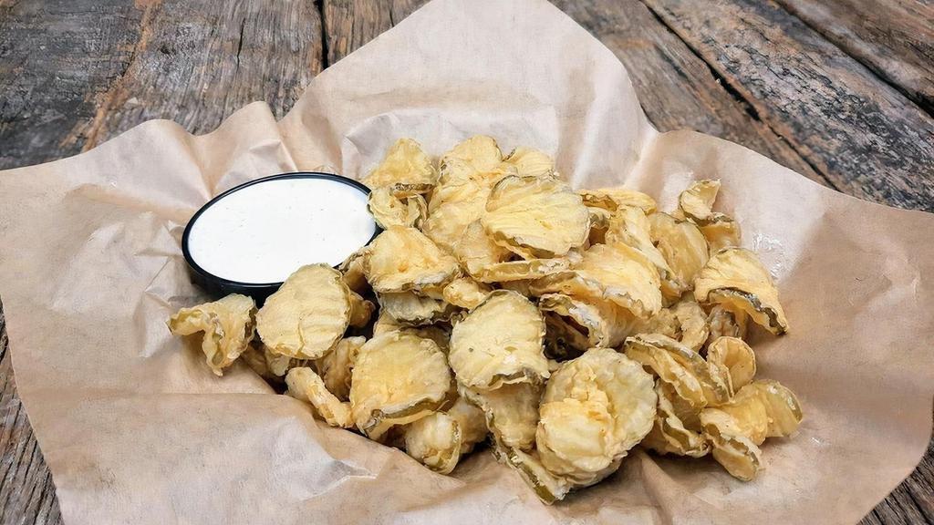 Fried Pickles · Hand-breaded pickle chips, fried and seasoned to. perfection. Served with ranch.