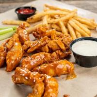 1/2 Pound Chicken Stripper Combo · It's combo time! 1/2 pound strippers, served with fries.