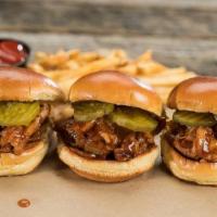 Individual Bbq Pork Slider · One warm shredded pork sliders doused with our Honey BBQ sauce, topped with pickles and nest...