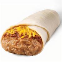 Bean Burrito · Refried beans, chili sauce, cheddar wrapped in a warm flour tortilla.