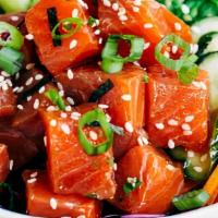 Blazing · Spicy Ahi Tuna, Green Onions, Jalapenos, Cucumbers, Seaweed Salad, Wonton Strips, Spicy Mayo...