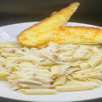 Chicken Alfredo · Penne Noodles and chicken smothered in alfredo sauce then seasoned with blackened seasoning....