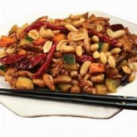 Kung Pao · Hot and spicy. Kung pao sauce, diced celery, carrots, zucchini, water chestnut, red pepper, ...