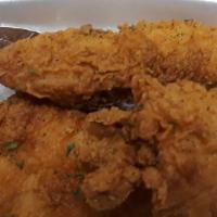 Chicken Tender Basket (7) · Golden Fried Marinated Handmade Chicken Tenders