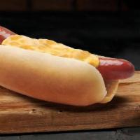 Cheese Dog · Hot dog topped with melted cheese sauce.