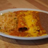 Beef Enchilada Plate · Beef with chili sauce