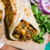 Chana Masti Masala Roll · Garbanzo Beans with Indian Spices wrapped in our homemade fresh Naan